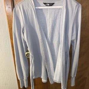Grey north face cardigan wrap